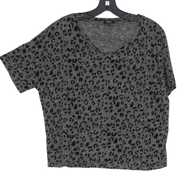 Rails Top Linen Leopard Y2K Boho Coastal Grandma Soft Grunge Classic Gray Medium - Picture 1 of 7